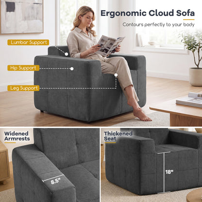 Cloud Sofa Chair with Terry Cloth Upholstery
