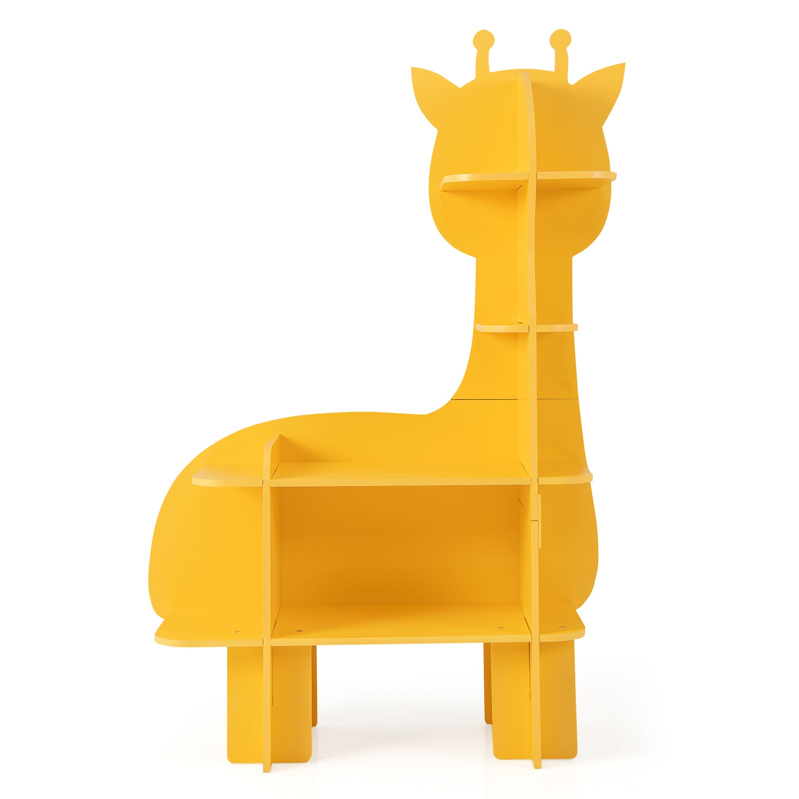 Kids Bookcase Toy Storage Organizer with Open Storage Shelves-Giraffe - Giraffe