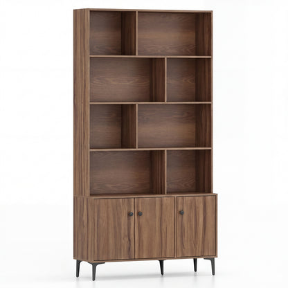 Bookshelf with 3 Doors and 2 Anti-Tipping Kits for Home Office