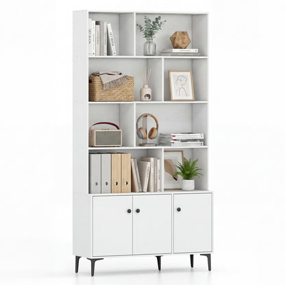 Bookshelf with 3 Doors and 2 Anti-Tipping Kits for Home Office