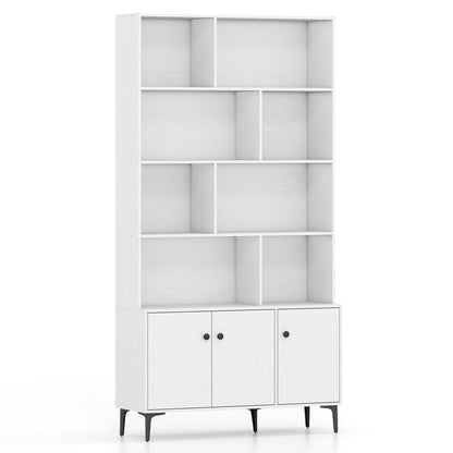 Bookshelf with 3 Doors and 2 Anti-Tipping Kits for Home Office