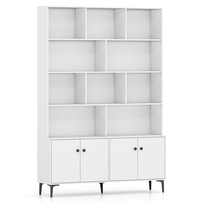 Bookshelf with 4 Doors and 2 Anti-Tipping Kits for Home Office