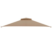 10 x 12 Feet Gazebo Replacement Top with Air Vent and Drainage Holes-Brown - Brown