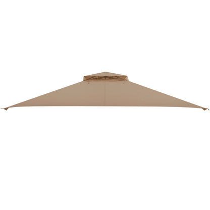 10 x 12 Feet Gazebo Replacement Top with Air Vent and Drainage Holes-Brown - Brown