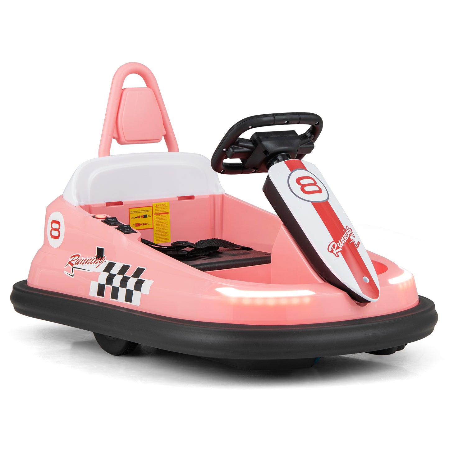 6V kids Ride-on Bumper Car with 360° Spinning and Dual Motors-Pink - Pink