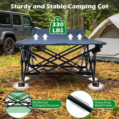 Camping Cot for Adults with Padded Mat and Carrying Bag