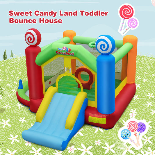 Candy Land Theme Kids Inflatable Bounce House with 735W Air Blower