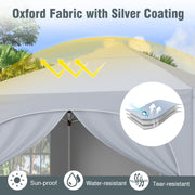 10 X 10 FT Pop up Canopy Tent with 4 Removable Sidewall-White