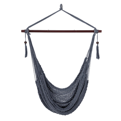Caribbean Hammock Chair with Metal Spreader Bar Large Soft-Spun Rope Woven Swing