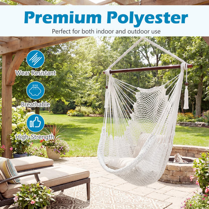 Caribbean Hammock Chair with Metal Spreader Bar - Beige
