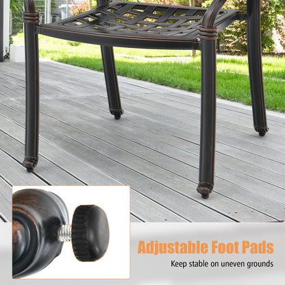 Cast Aluminum Patio Chairs Set of 2 with Armrests