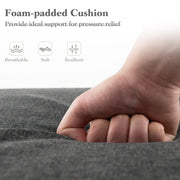 Outdoor Chaise Lounge Cushion Patio Furniture Folding Pad with Fixing Straps-Dark Gray