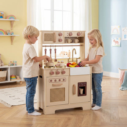 Chef Pretend Play Kitchen for Kids with Realistic Lights and Sounds