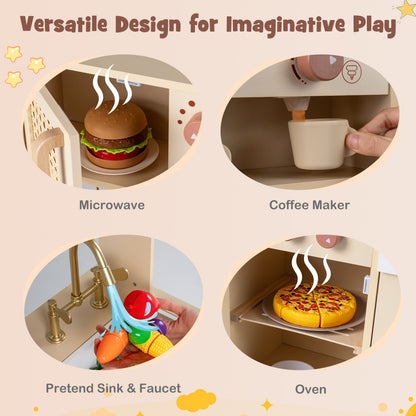 Chef Pretend Play Kitchen for Kids with Realistic Lights and Sounds