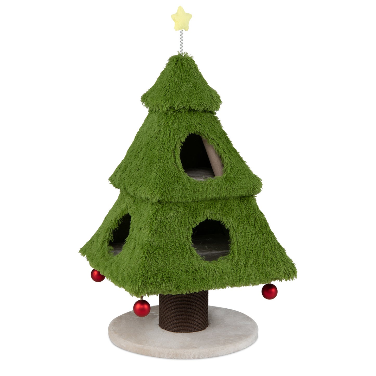 Christmas Cat Tree with Scratching Post & Hideaway Condos