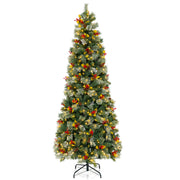 5/7.5/9 FT Pre-Lit Artificial Christmas Tree with 453/1096/1416 PVC and Pine Needles-L