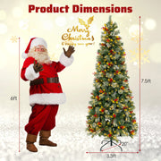 5/7.5/9 FT Pre-Lit Artificial Christmas Tree with 453/1096/1416 PVC and Pine Needles-L