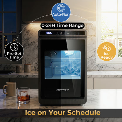 Countertop Ice Maker with 1.6" Clear Ice Cubes - 26 lbs/Day