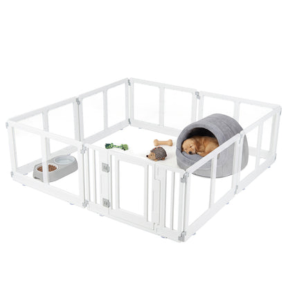 Clear Plastic Dog Playpen with Door - 8 Panel
