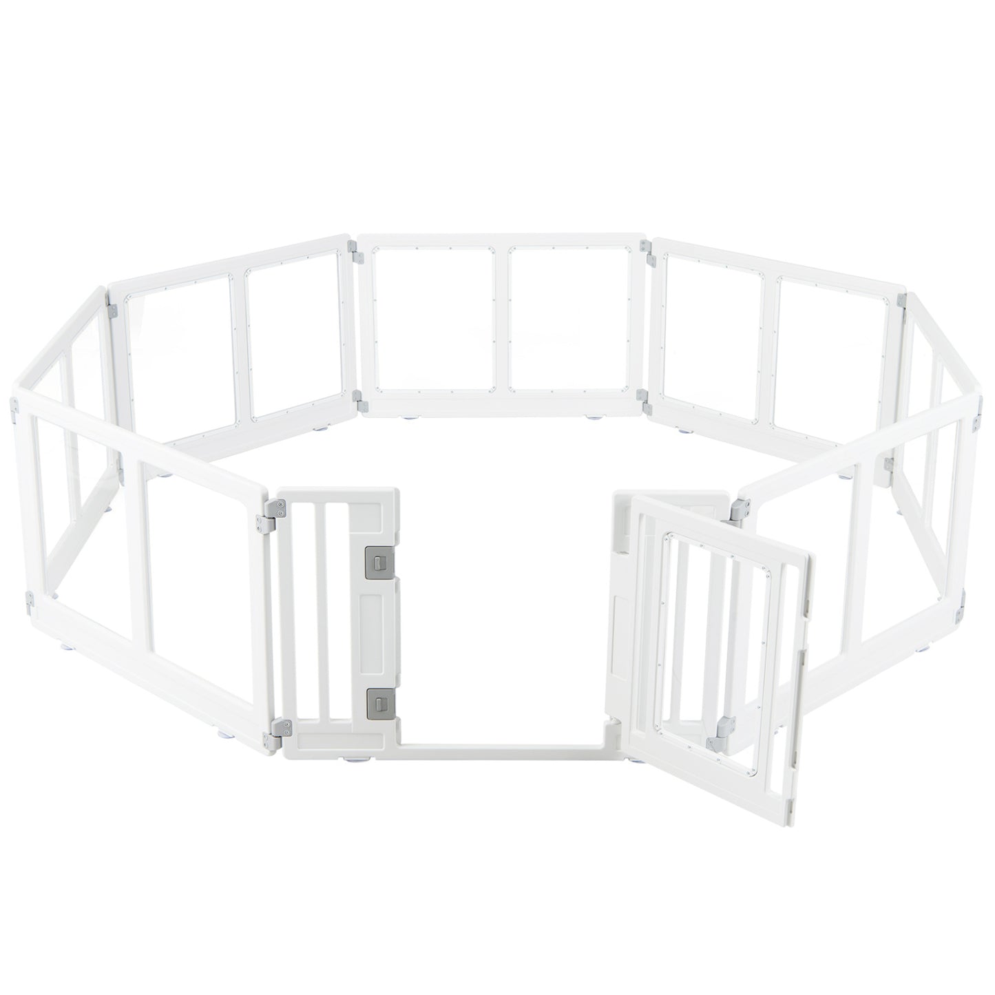 Clear Plastic Dog Playpen with Door - 8 Panel