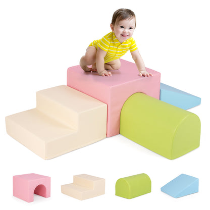 Climb and Crawl Foam Block Play Set for Infant Baby-Orange - Multicolor