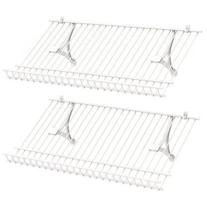 Closet Shelves Wall Mounted Set of 2 Metal Wire Shoe Racks
