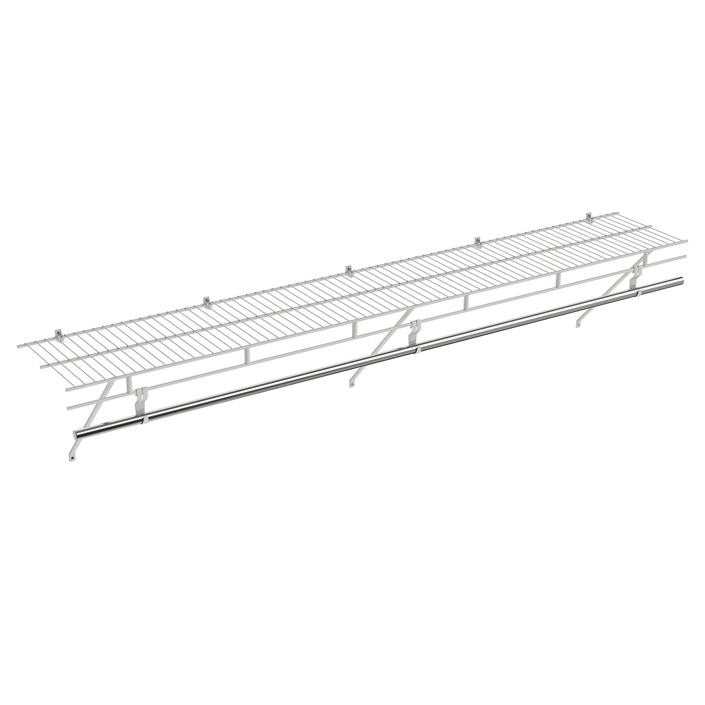 Closet Shelves Wall Mounted with Hanging Rod for Laundry Room