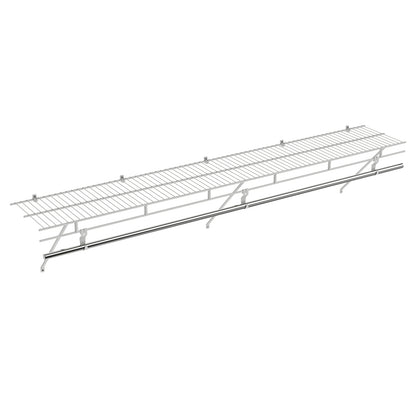 Closet Shelves Wall Mounted with Hanging Rod for Laundry Room