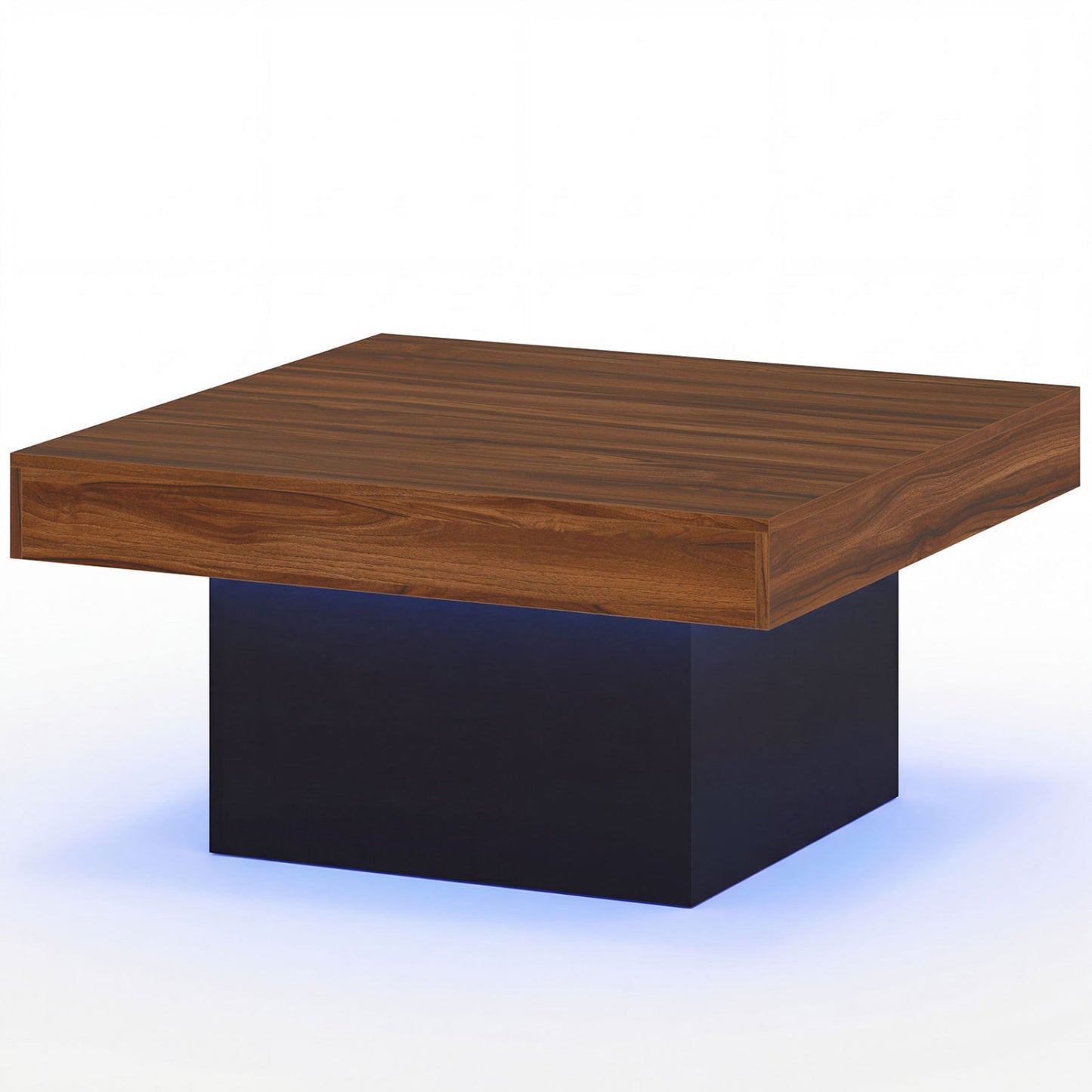 Coffee Table Accent Table with LED Lights and Dynamic Modes-Rustic Brown