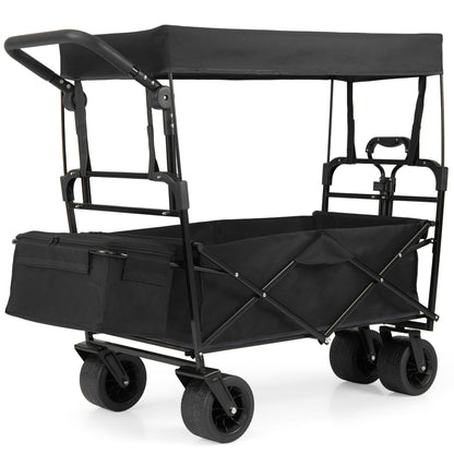 Collapsible Wagon with Removable Canopy and Adjustable Handles