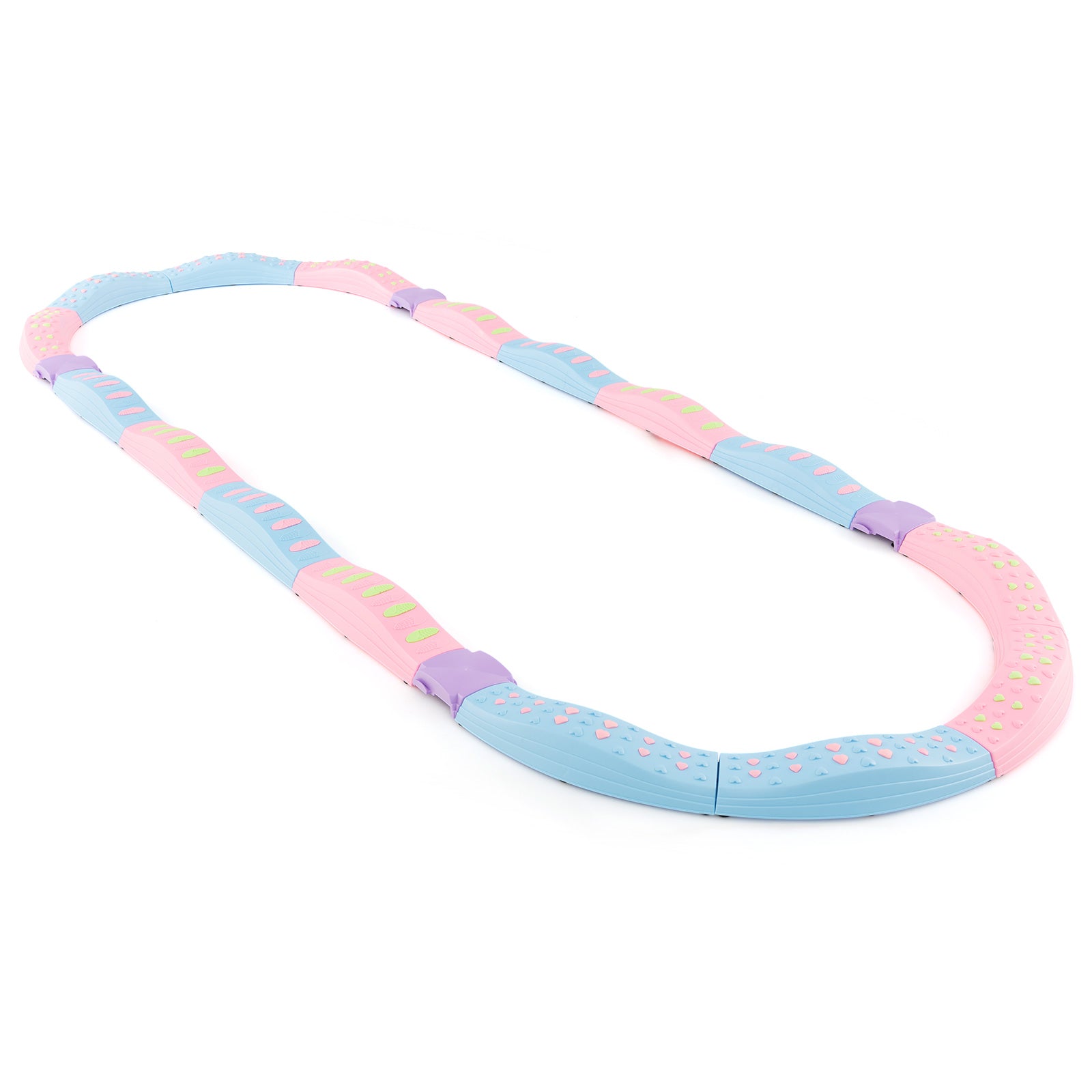 Colorful Kids Wavy Balance Beam with Textured Surface and Non-slip Foot Pads-Blue & Orange - Blue And Pink