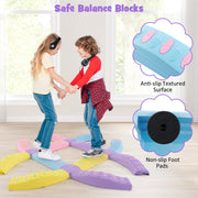 Colorful Kids Wavy Balance Beam with Textured Surface and Non-slip Foot Pads