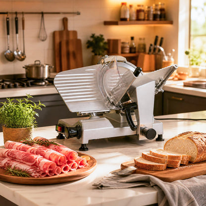 Commercial Meat Slicer with 10" Blade & Adjustable Thickness