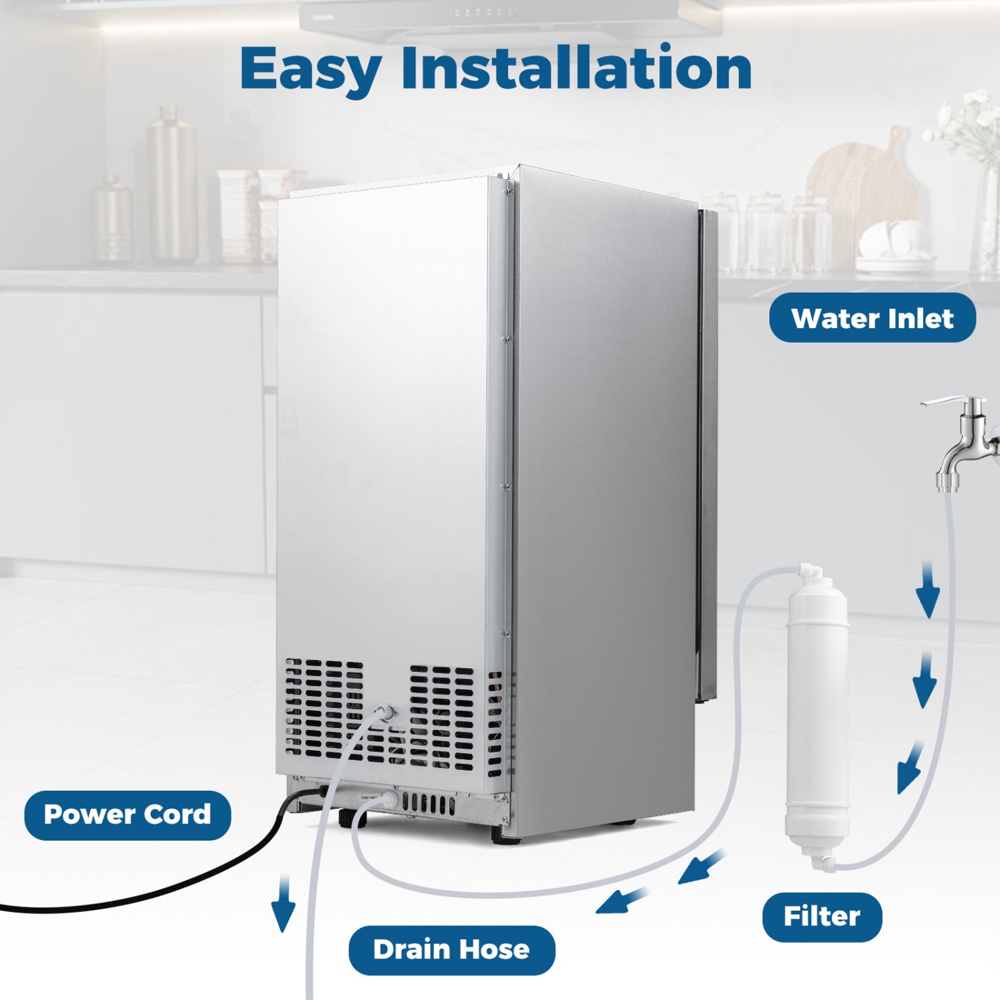 Commercial Under Counter Ice Maker 90 lbs/Day