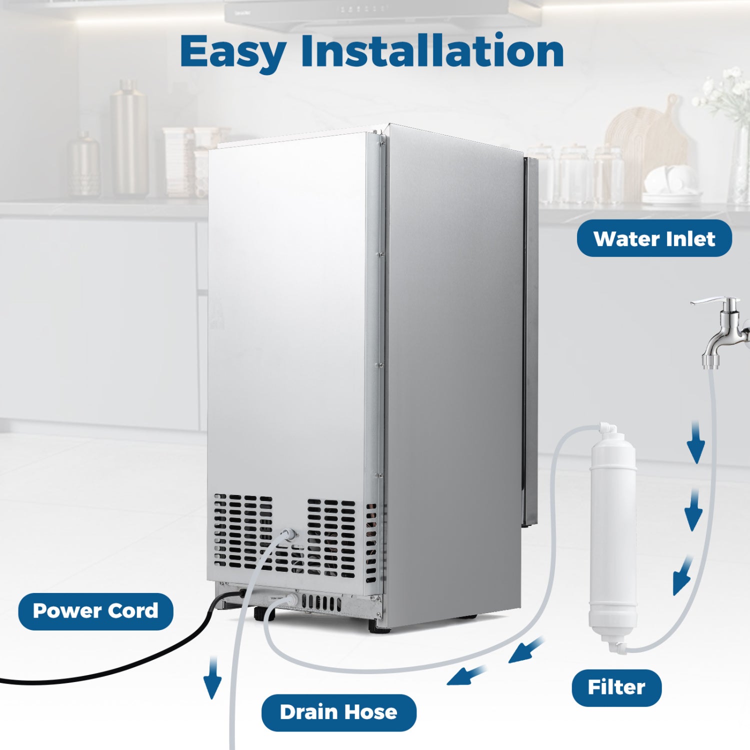 Commercial Under Counter Ice Maker 90 lbs/Day