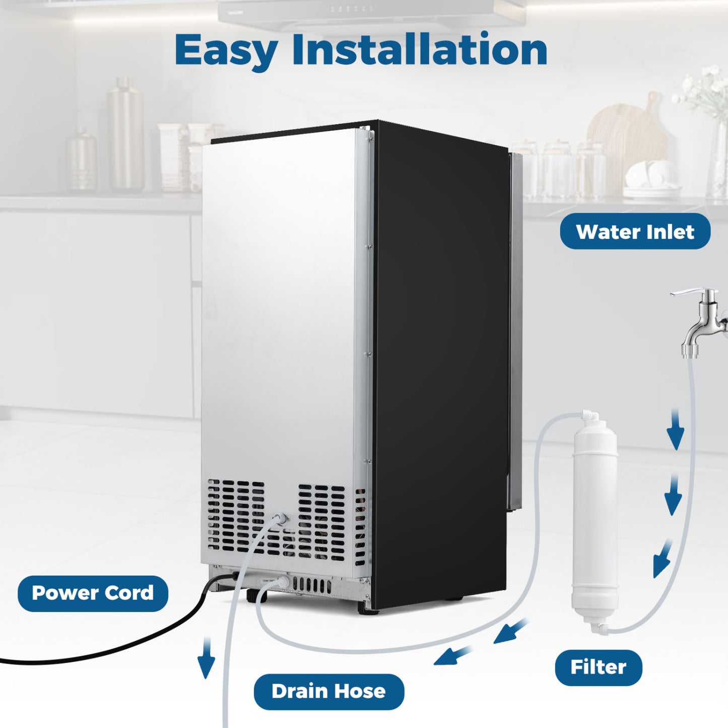 Commercial Under Counter Ice Maker 90 lbs/Day