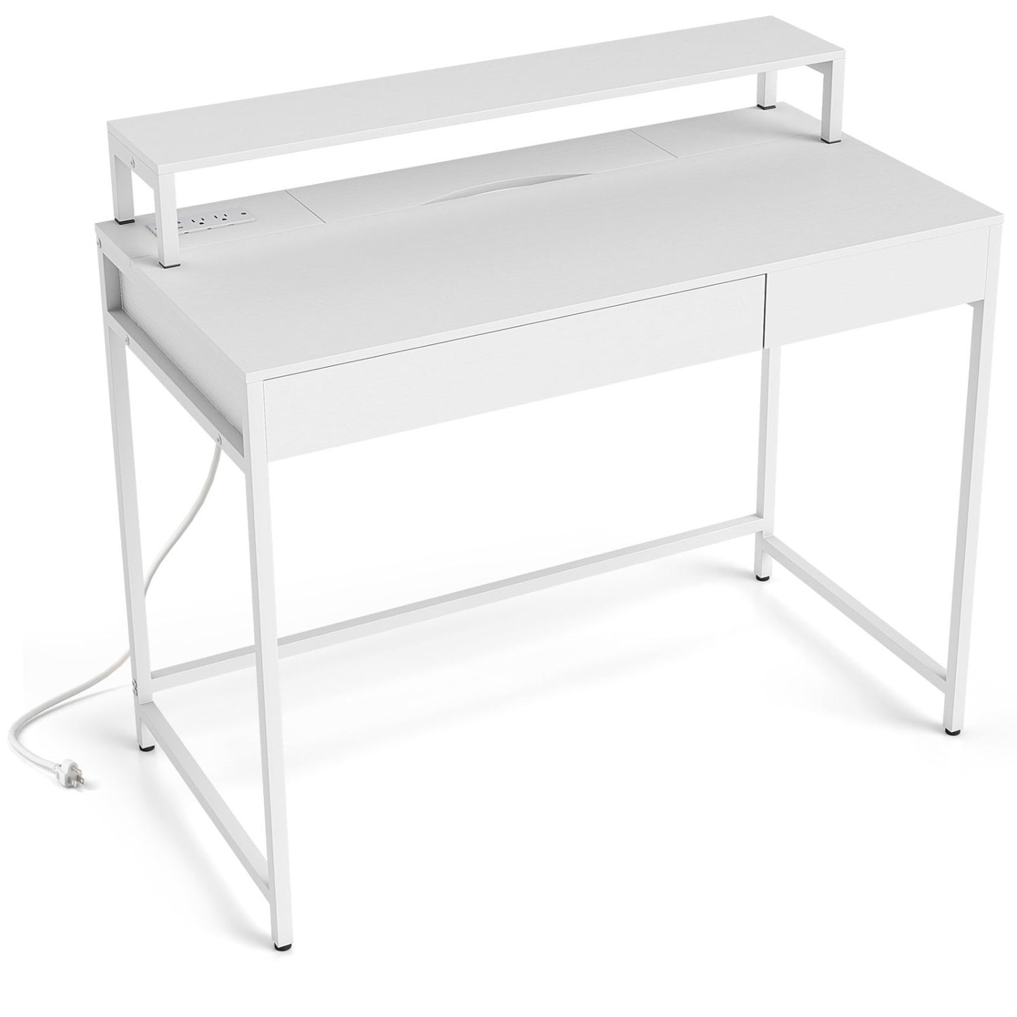 Compact Office Desk with Removable Monitor Shelf & Drawer