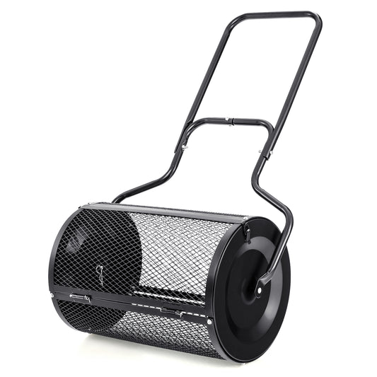 24 Inches Peat Moss Spreader with Upgrade Side Latches and U-shape Handle-Green