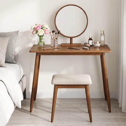 Writing Desk with Rubber Wood Legs and Spacious Tabletop