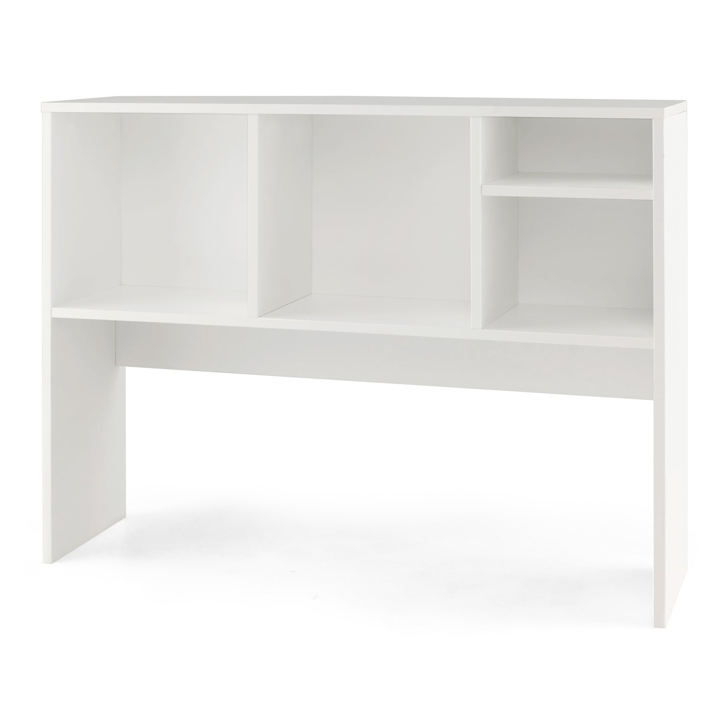 Computer Desktop Bookcase with 4 Cubbies and Open Back Compartment