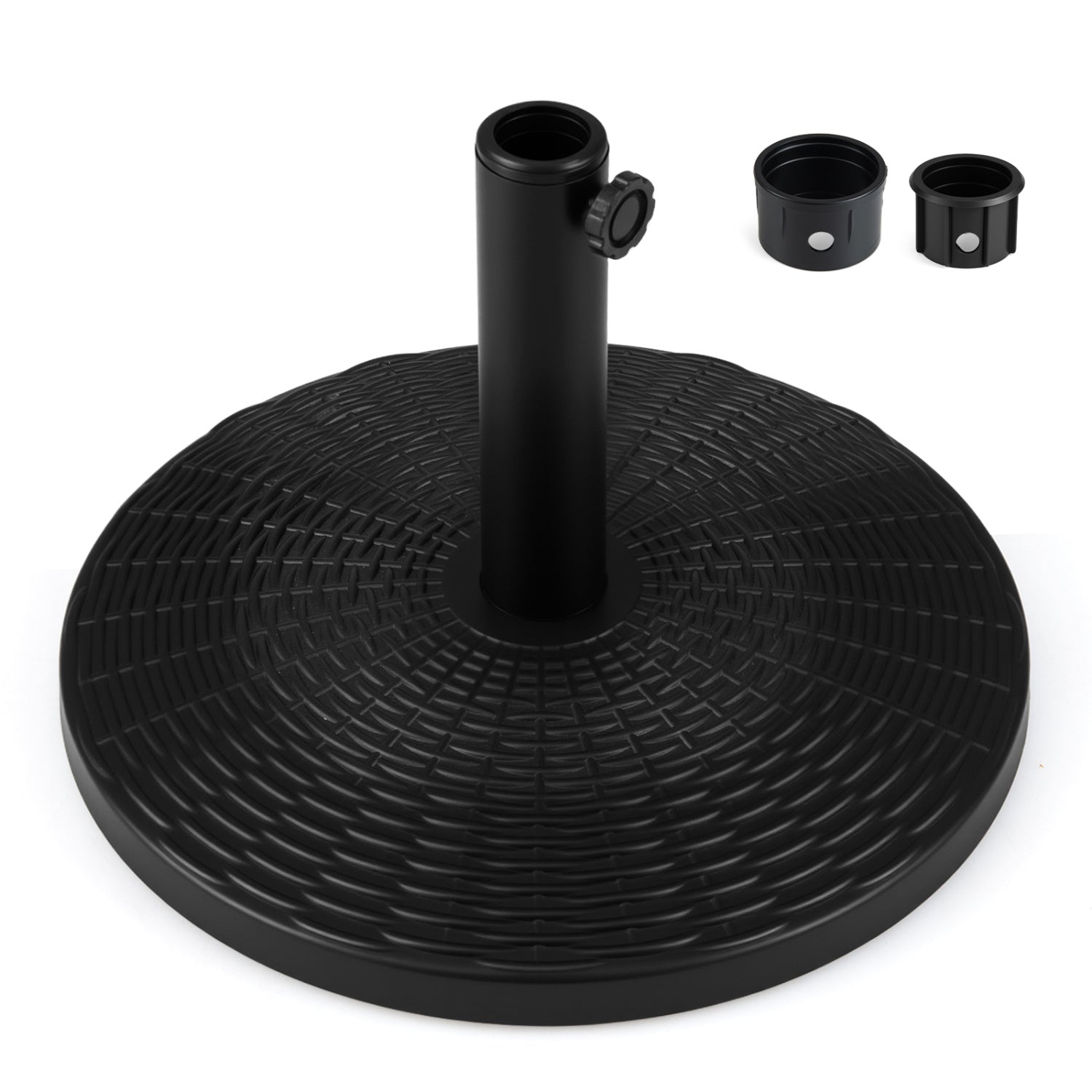 Concrete Patio Umbrella Base with Rattan Pattern for Lawn