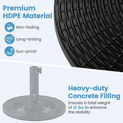 Concrete Patio Umbrella Base with Rattan Pattern for Lawn