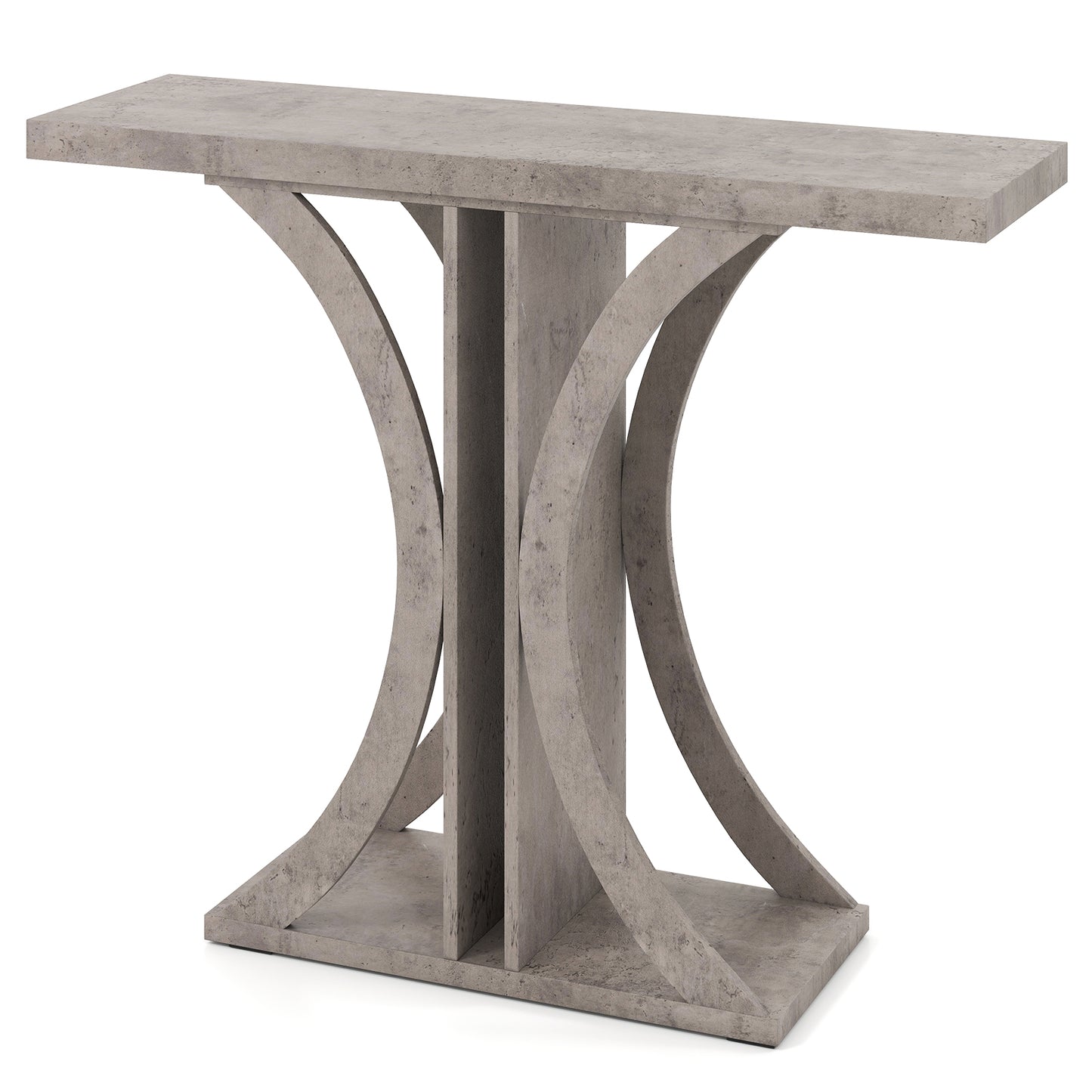 Console Table 39.5 Inch Rectangular Entryway Table with Geometric Frame-Gray