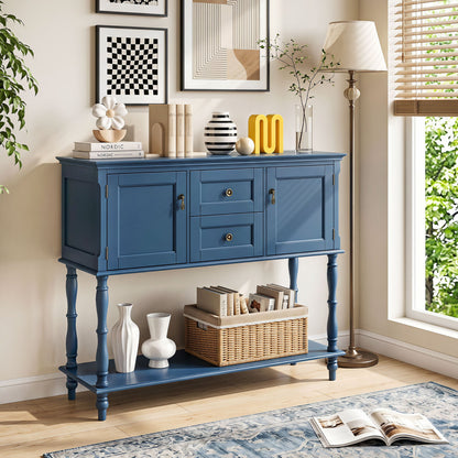 Console Table with 2 Drawers and Storage Cabinets