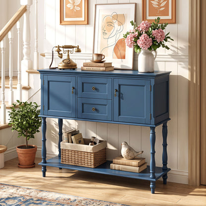Console Table with 2 Drawers and Storage Cabinets