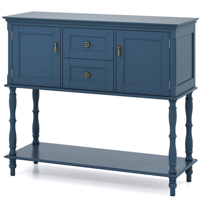 Console Table with 2 Drawers and Storage Cabinets