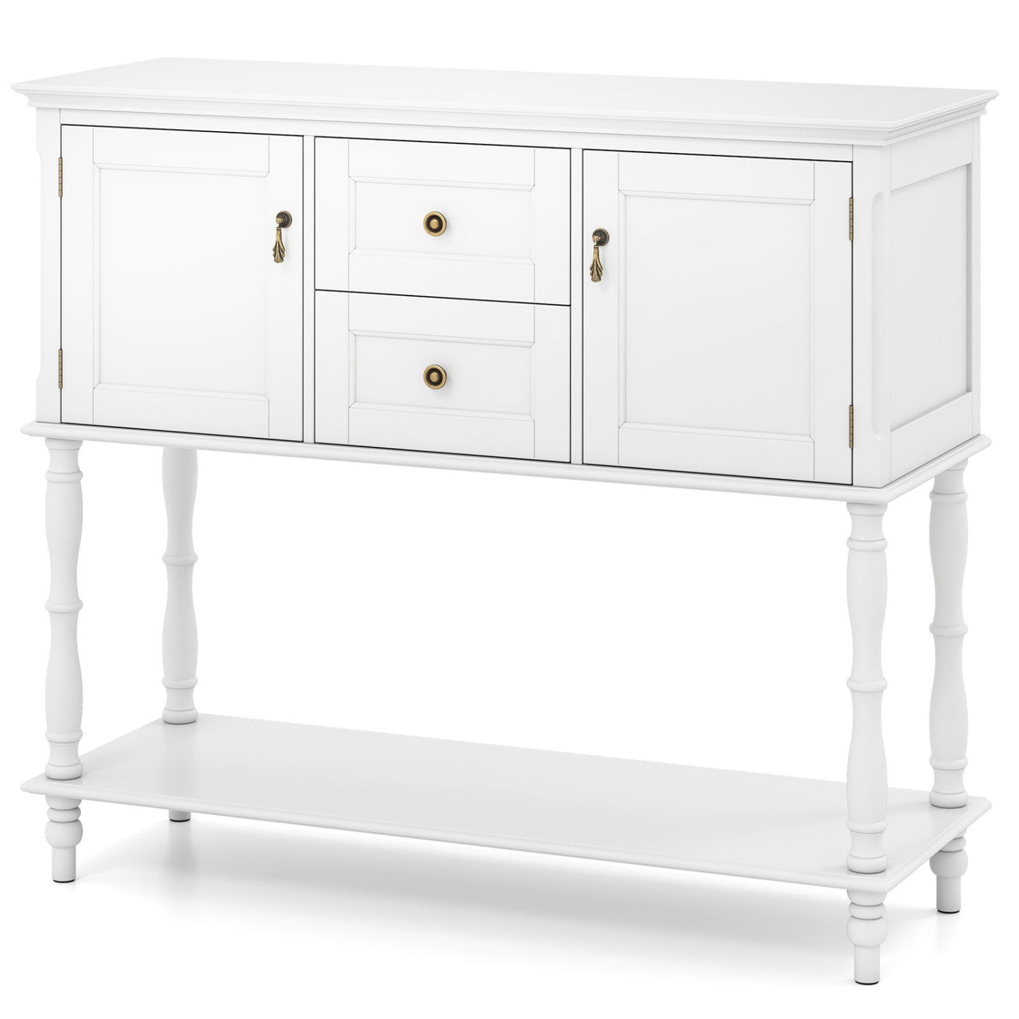 Console Table with 2 Drawers and Storage Cabinets