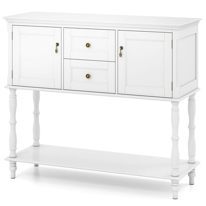 Console Table with 2 Drawers and Storage Cabinets