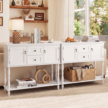Console Table with 2 Drawers and Storage Cabinets