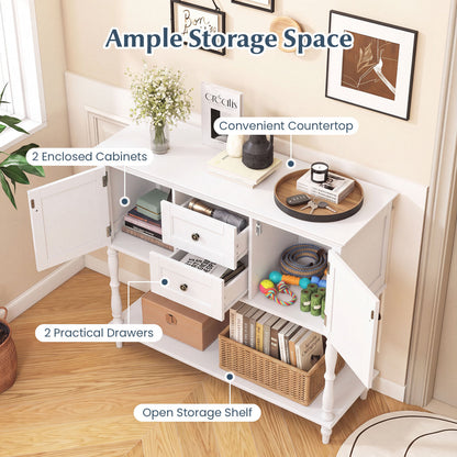 Console Table with 2 Drawers and Storage Cabinets